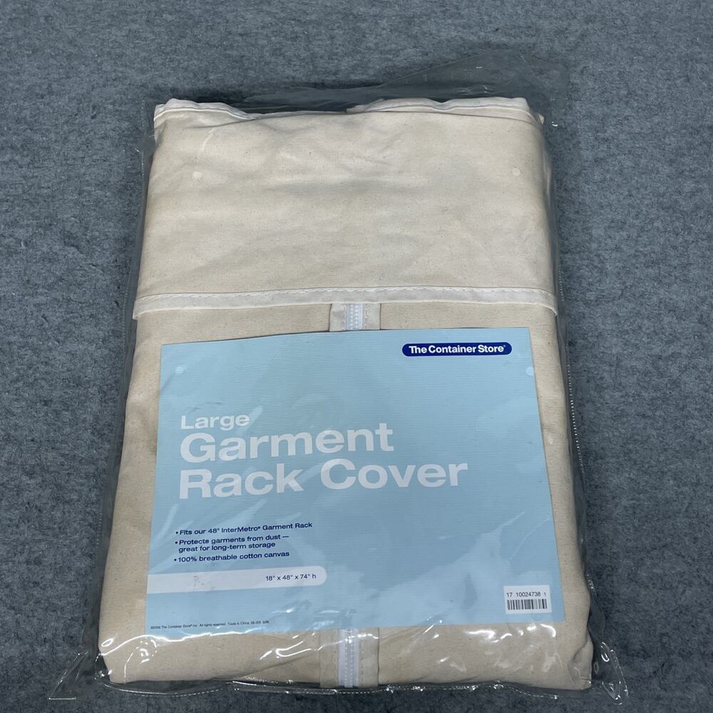 Vtg The Container Store Large Canvas Garment Rack Cover 48 InterMetro NOS